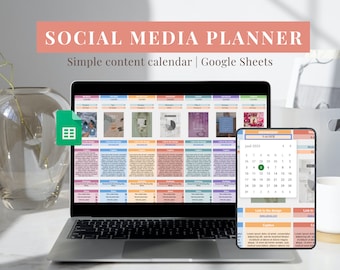 Digital Social Media Planner Excel Spreadsheet | Wöchentlicher Inhaltskalender| Instagram Planner| Monatlicher Inhaltsplaner| Social Media Tracker
