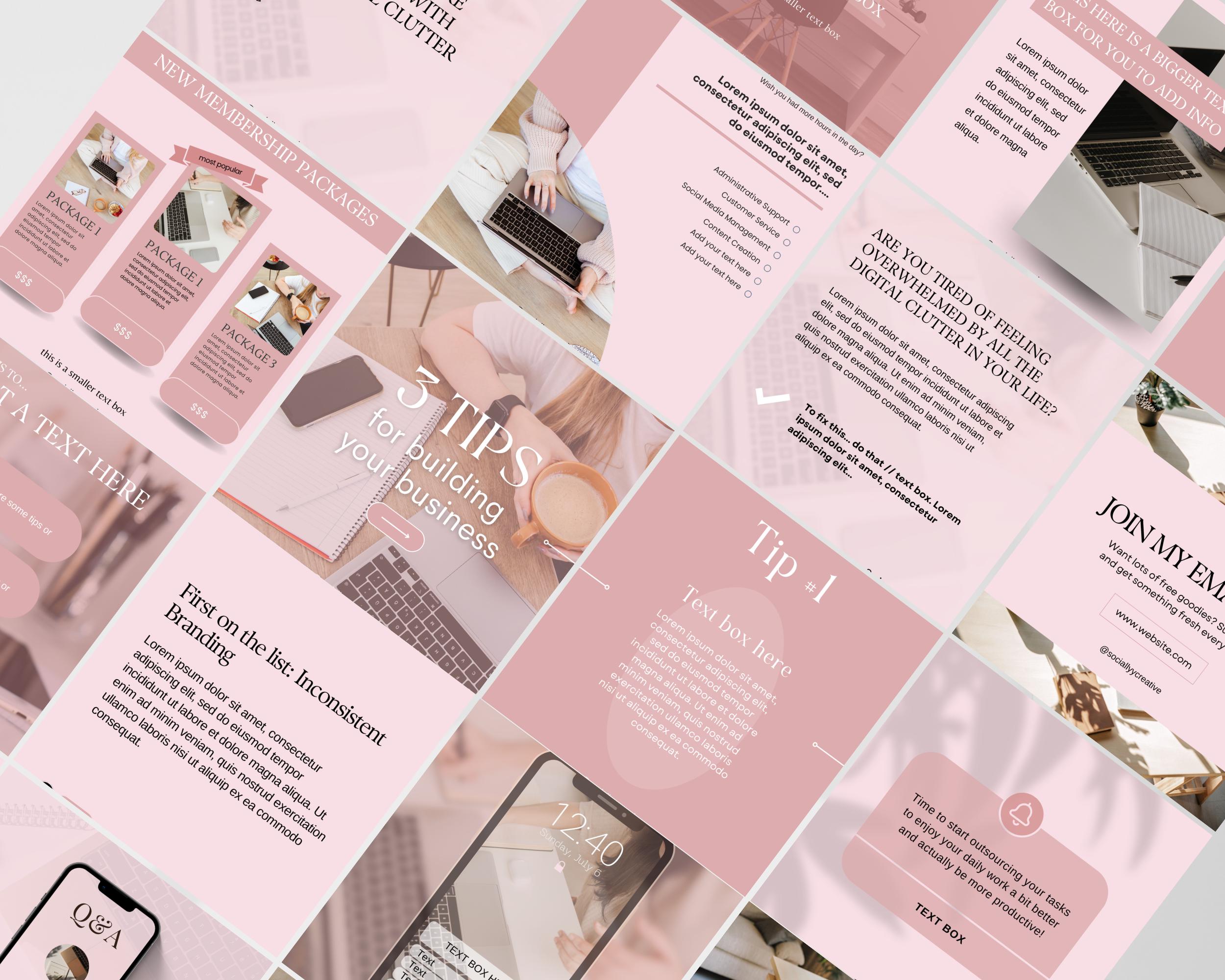 Pink Virtual Assistant Instagram Template Virtual Assistant Social ...