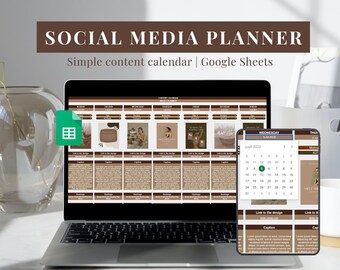 Social Media Planner Excel Spreadsheet| Digital Content Calendar| Instagram Planner| Monthly Content Planner| Social Media Tracker