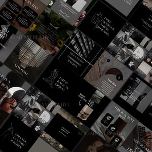 Luxury Instagram Templates Dark Social Media Engagement Templates ...