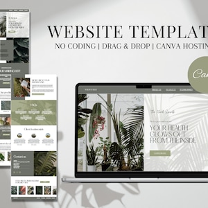 Floral Shop Website Template Tropical Website Business Template Canva Website Tropical One Page Website Template Business Website Template