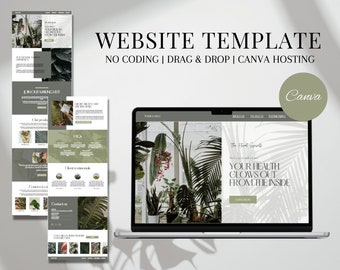 Floral Shop Website Template Tropical Website Business Template Canva Website Tropical One Page Website Template Business Website Template