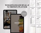 Editable Nutrition Planner Weightloss Tracker Canva Fitness Journal Personal Trainer Workbook Editable Canva Meal Tracker Printable Workout