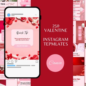 Valentines Day Instagram Templates Valentine Social Media Templates Red Instagram Templates Valentines Branding Instagram Post Template