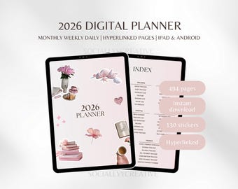 2026 Digital Planner Simple Life Planner Digital GoodNotes Planner 2026 Digital Calendar Daily Weekly Monthly Journal Aestehtic Planner