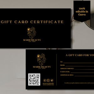 Dankeschön-Karte SVG, bearbeitbarer Geschenkgutschein, druckbarer Geschenkgutschein, Visitenkartenvorlage, digitale Geschenkkarte, DIY-Geschenkgutschein