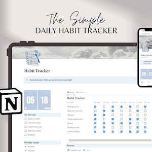 Habit Tracker Notion ADHD Habit Tracker Simple To Do List Notion Planner Aesthetic Notion Habit Tracker Management Notion Tracker