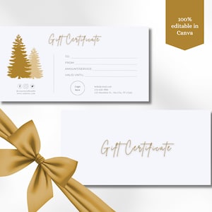 Plantilla de tarjeta de regalo de Navidad Plantilla de vale de regalo de Navidad Plantilla de tarjeta de regalo navideña editable Vale de regalo editable Tarjeta de regalo imprimible