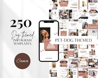 Hund Instagram Vorlagen Braun Haustier Social Media Hundesalon Instagram Hundefriseur Business Pet Canva Instagram Feed Bearbeitbar Hund Instagram