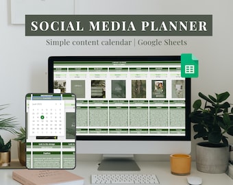 Social Media Planner Excel Spreadsheet| Digital Content Calendar| Instagram Planner| Monthly Content Planner| Social Media Tracker