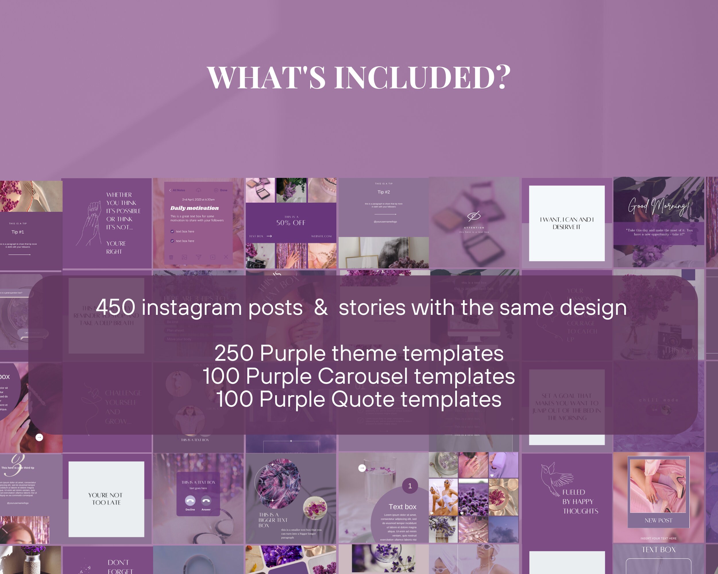 450 Purple Instagram Templates Instagram Carousel Templates Purple ...