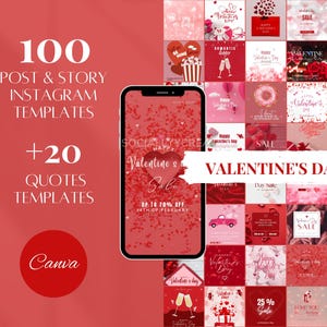 2026年のバレンタインデーInstagramテンプレート、ソーシャルメディアテンプレート、バレンタインデーCanvaテンプレート、Instagram投稿、ガレンタインIGテンプレート、関係