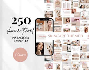 Skincare Instagram Template Esthetician Instagram Post Skincare Social Media Templates Esthetician Templates Editable Skincare Social Media