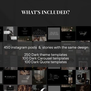 Luxury Instagram Templates a Dark Social Media Engagement Pack of 450 ...