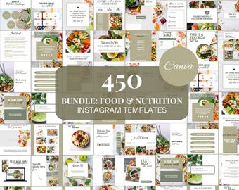Food Instagram Templates Bundle Nutrition Instagram Posts Food Blogger Templates Nutrition Canva Template Dietician Instagram Food Templates