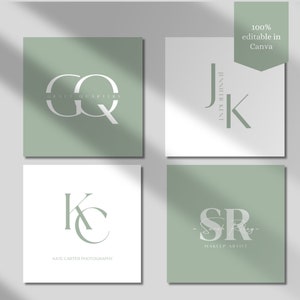 Bewerkbare logo-ontwerpsjabloon Groen Canva bedrijfslogo Wit professioneel logo-ontwerp Klein bedrijfslogo Marketing DIY groen logo-sjabloon