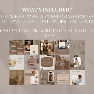 Fitness Instagram Templates Gesundheit Social Media Templates Wellness Instagram Post Fitness Social Media Gesundheitscoach IG Wellness Marketing Bild 2