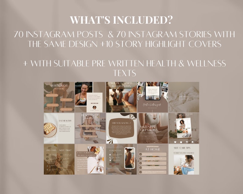 Fitness Instagram Templates Gesundheit Social Media Templates Wellness Instagram Post Fitness Social Media Gesundheitscoach IG Wellness Marketing Bild 2