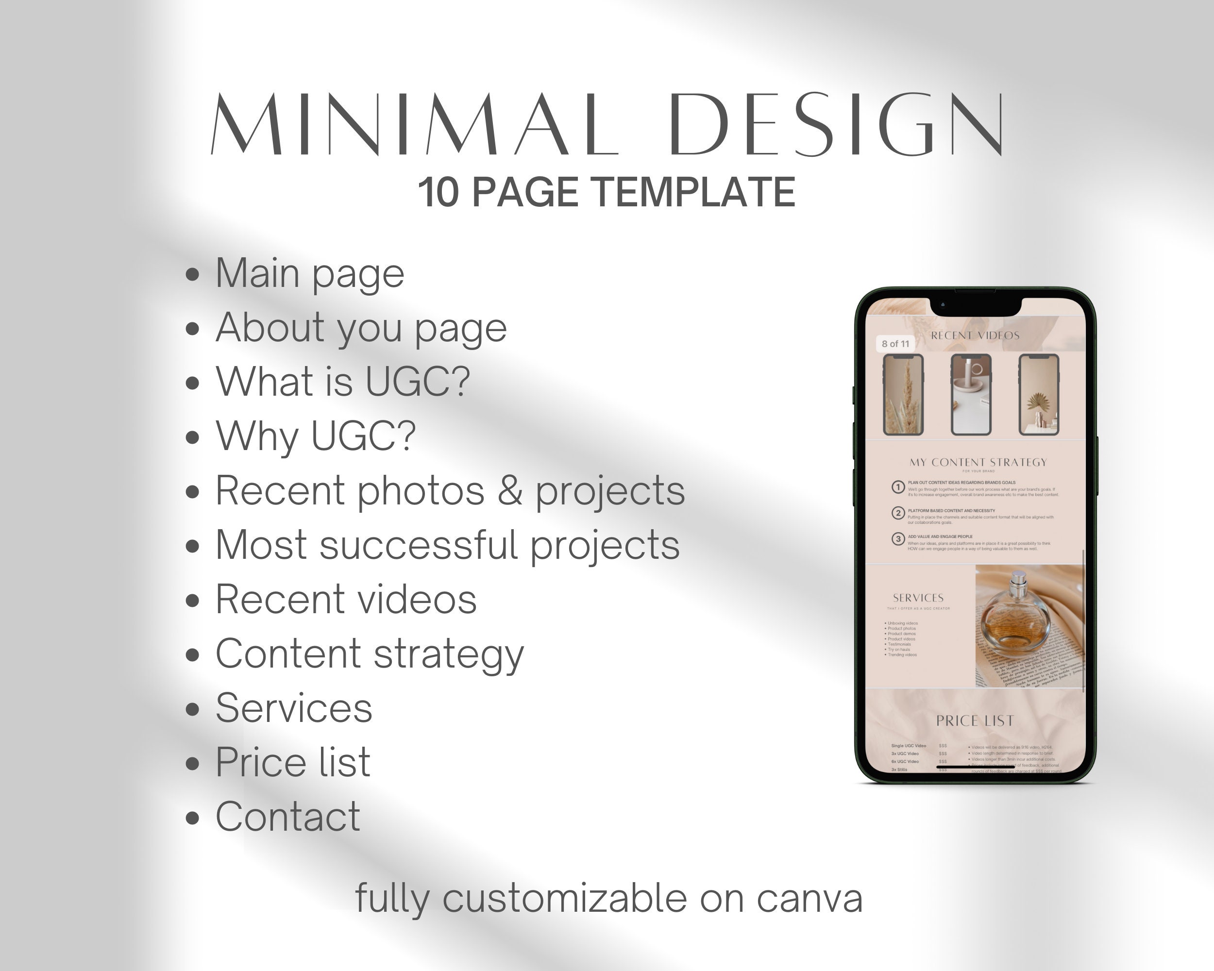 Ugc Example Cv Editable UGC Portfolio Template | Content Creator Resume | Beige Media ...