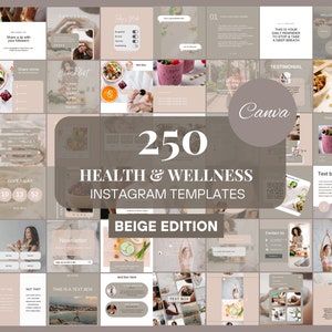 Modèles Instagram de santé Bien-être Modèle de fitness pour médias sociaux Coaching Instagram Santé Yoga Médias sociaux Modèles Canva Instagram