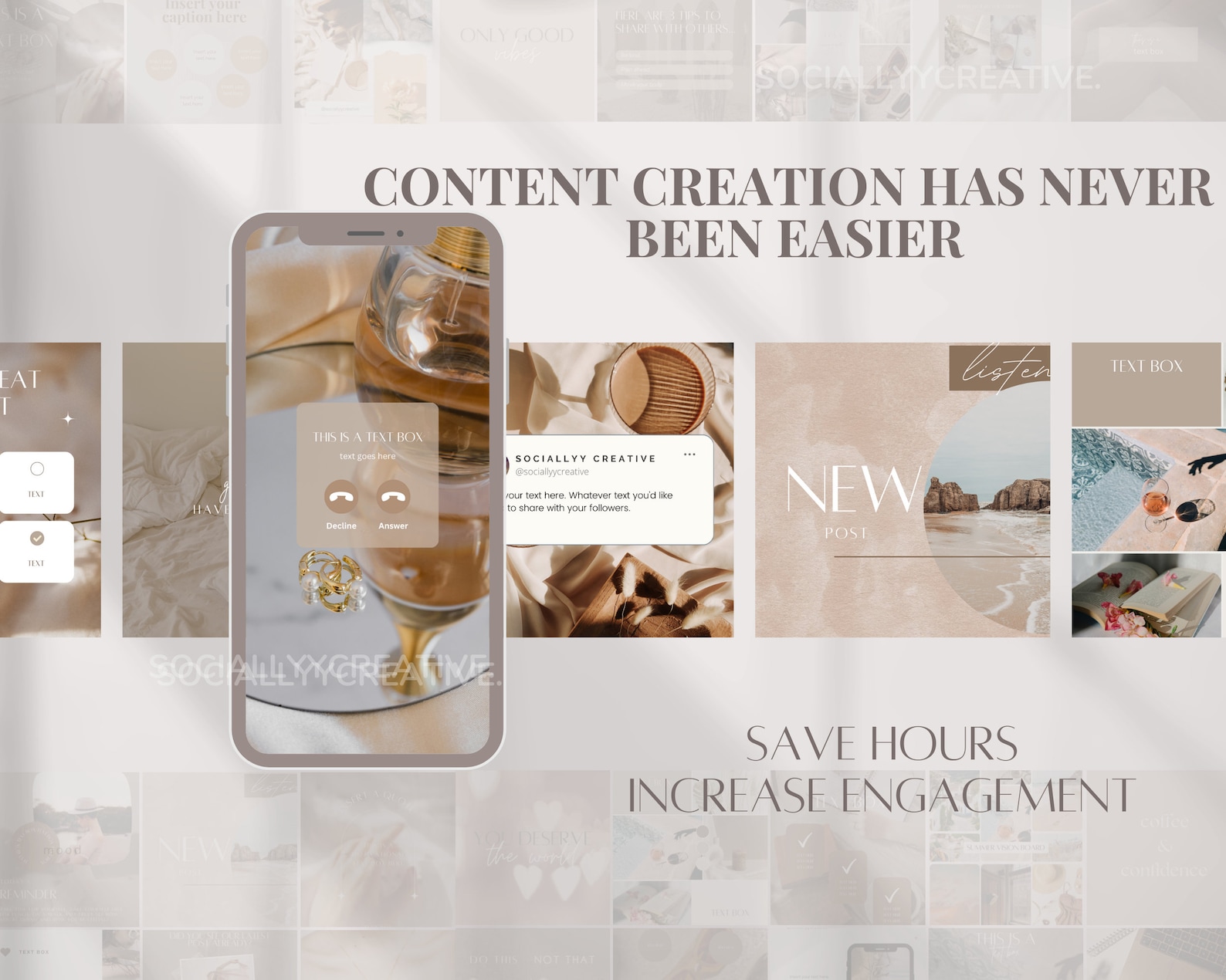 Beige Instagram Post Templates Neutral Social Media Beige Canva ...