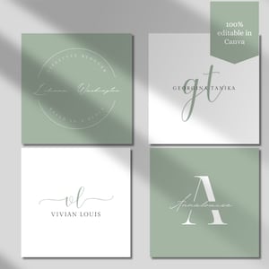 Bearbeitbare Logo-Design-Vorlage | Grüne Leinwand Business Logo | Weiß Professionelles Logo | Logo Design für kleine Unternehmen | DIY Logo Vorlage