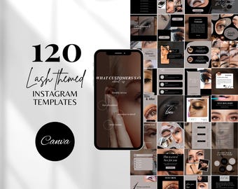 Dark Lash Instagram Templates Lash Technician Instagram Post Dark Beauty Instagram Templates Editable Lash Canva Templates Lash Social Media