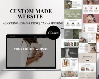 Sitio web personalizado Plantilla de sitio web Canva para pequeñas empresas Portafolio de sitios web de una página empresarial Plantilla de sitio web de coaching Portafolio de marketing web