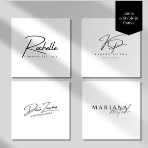 Plantilla de diseño de logotipo editable en negro Logotipo empresarial Canva negro Diseño de logotipo profesional blanco Logotipo para pequeñas empresas Marketing Plantilla de logotipo DIY