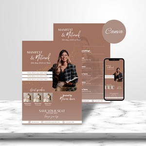 Event Flyer Template Networking Flyer Design Editable Women&#39;s Empowerment Flyer Boss Babe Conference Canva Event Flyer Business Event Flyer