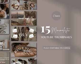 YouTube Thumbnail Templates l Youtube Channel Kit Thumbnails l Social Media Kit l Editable Youtube Canva Templates