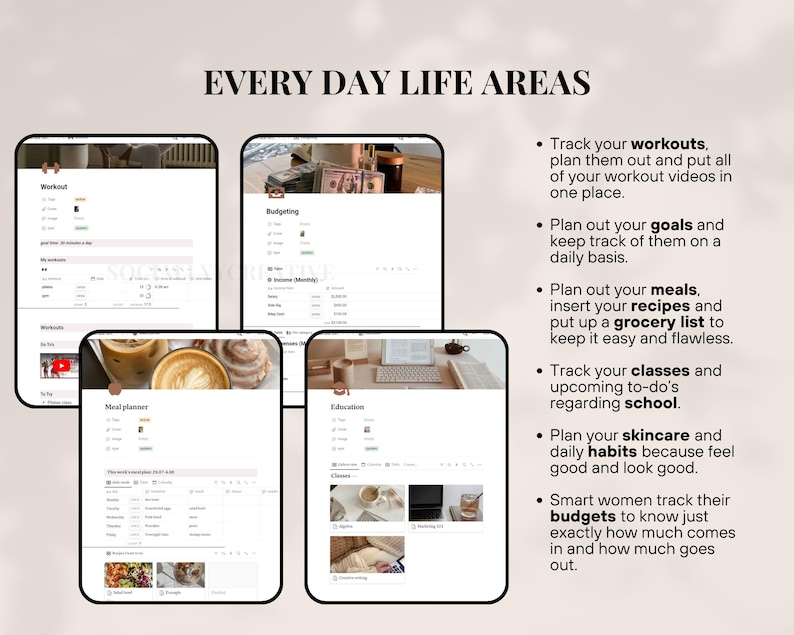 2026 Ultimate Notion Girl Planner Notion Template Aesthetic All In One Notion Planner Student Dashboard Editable 2026 Notion Life Planner