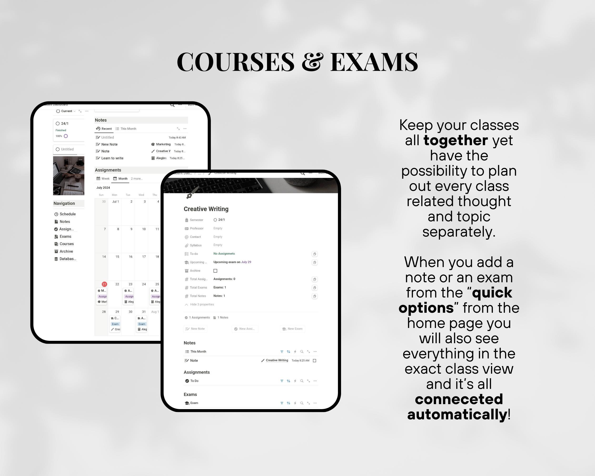 Notion Study Planner Bundle Notion School Template Dark Study Green ...