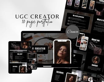 Beauty UGC Portfolio Template Canva UGC Beauty Website Template UGC Media Kit Content Creator Kit Content Light Portfolio Social Media Kit