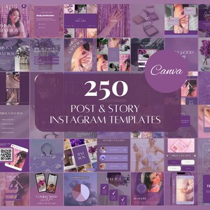 Purple Instagram Templates Purple Social Media Canva Templates Purple Instagram Story Girly Social Media Luxury Purple Engagement Templates