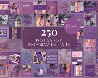 Purple Instagram Templates Purple Social Media Canva Templates Purple Instagram Story Girly Social Media Luxury Purple Engagement Templates