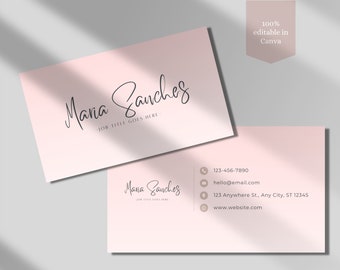 Double Sided Business Card| Pink Business Card Template| DIY Business Card| Canva Business Card Template| Professional Pink Business Card
