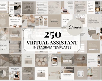 Virtual Assistant Instagram Template Virtual Assistant Social Media Virtual Assistant Canva Instagram Templates Social Media Manager