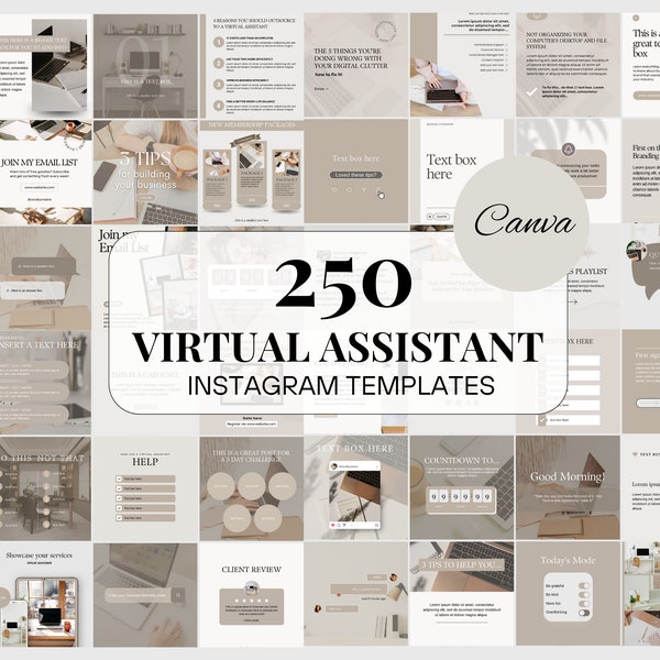 Modèle Instagram d'assistant virtuel Assistant virtuel Réseaux sociaux Assistant virtuel Modèles Instagram Canva Social Media Manager