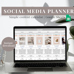 Social Media Content Planner | Content Calendar | Google Sheets Instagram Planner | Digital Social Media Marketing Planner | Digital Planner