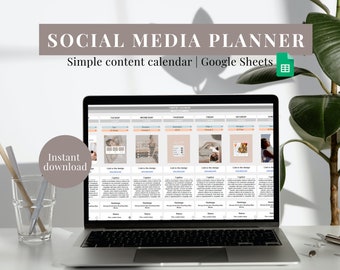 Social Media Content Planner | Content Calendar | Google Sheets Instagram Planner | Digital Social Media Marketing Planner | Digital Planner