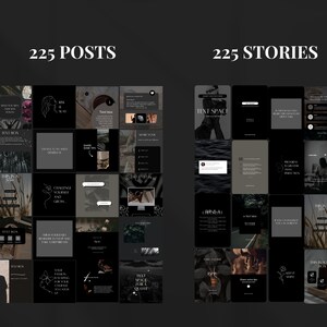 Luxury Instagram Templates a Dark Social Media Engagement Pack of 450 ...