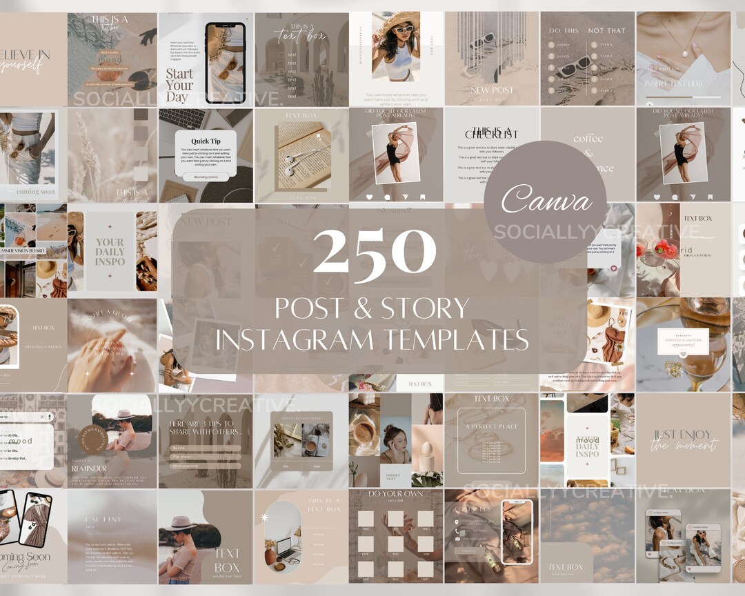 Beige Instagram Post Templates Neutral Social Media Beige Canva ...