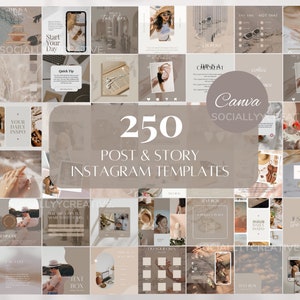 Beige Instagram Post Templates Neutral Social Media Beige Canva Templates Instagram Boho Social Media Aeshetic IG Story Beauty Instagram