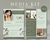 Social Media Kit Canva Template| Green Media Kit| Influencer Rate Sheet Template| Editable Blogger Press Kit | Facebook Instagram Media Kit