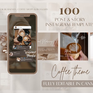 Coffee Instagram Post Template Cafe Social Media Pumpkin Spice Latte Instagram Coffee Shop Marketing Template Aesthetic Coffee Shop Template