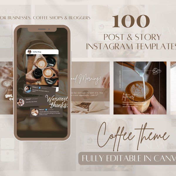 Coffee Instagram Post Template Cafe Social Media Bakery Instagram Coffee Shop Bakery Marketing Template IG Aesthetic Coffee Shop Template