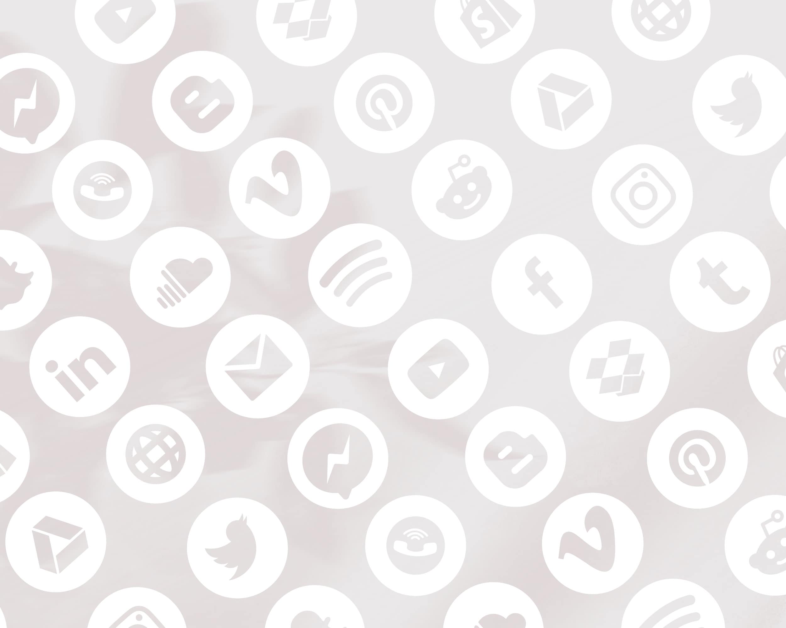 White Social Media Icons SVG Social Media Icon Pack - Etsy