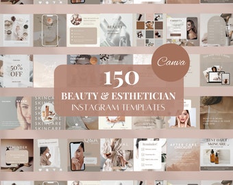 Plantillas para redes sociales de esteticista Cuidado de la piel Plantillas para Instagram Canva Publicación de belleza para Instagram