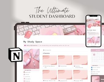 2026 Notion-sjabloon Student Planner Academic Notion Planner Schoolplanner Aesthetic College Planner Notion Study Planner Academic Notion